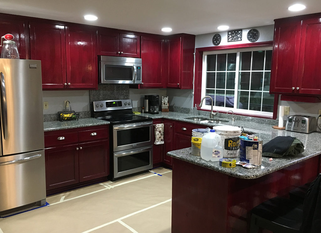 Red Cabinetry Painting