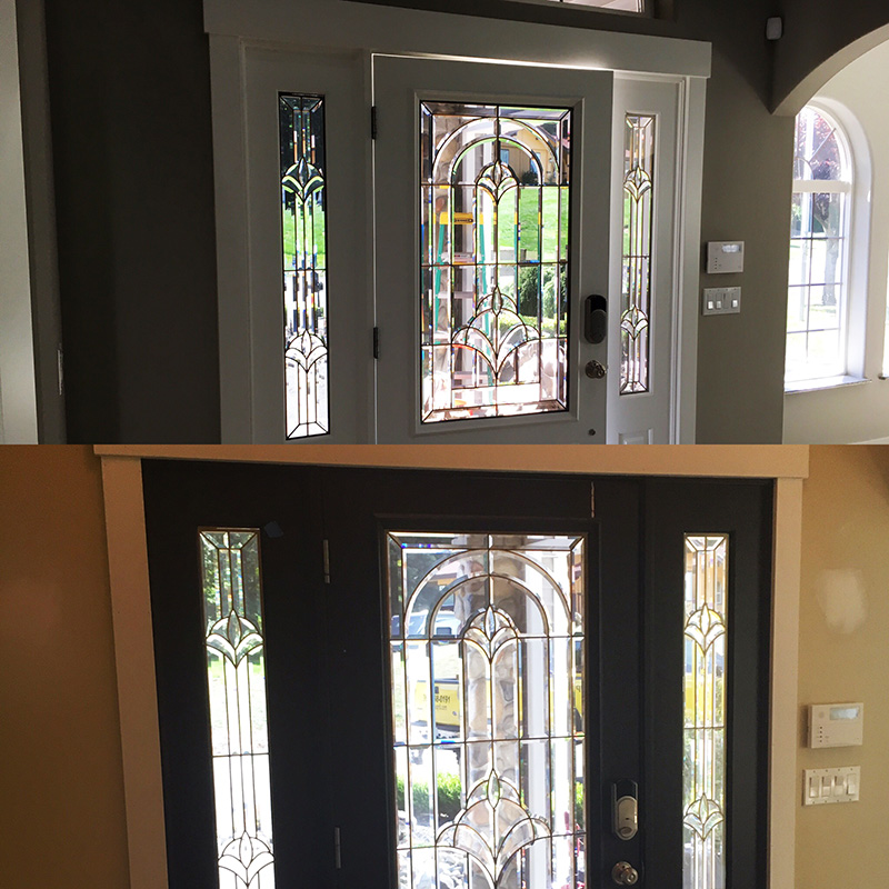 Interior trim painting before and after